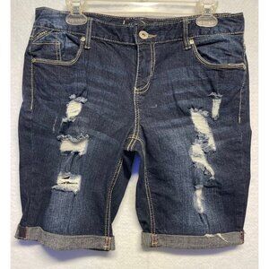 Ariya Jeans Women's Stretch Distressed Denim Jeans Shorts Size 11/12